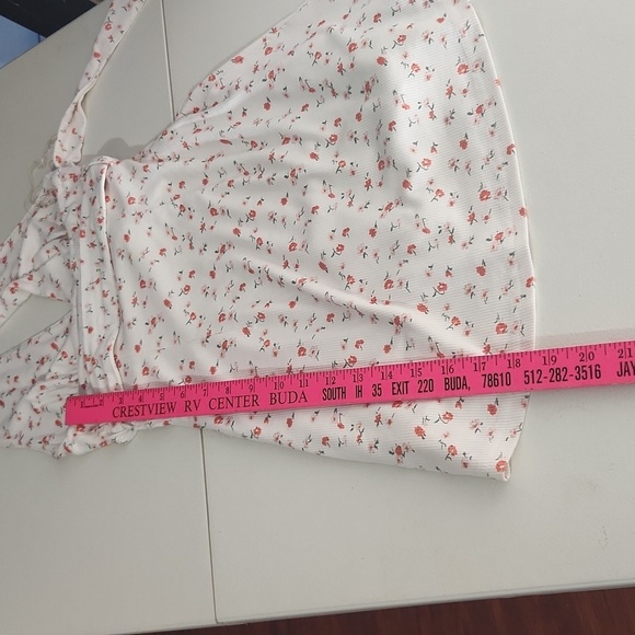 New Pink Dress Womens Halter Dress size S Flowers Sundress Floral - Picture 7 of 11